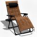 Раскладной усиленный шезлонг до 150 кг LEOBRO Zero Gravity Premium Plus Brown с велюровым матрасом (LB-ZGC-K3-BRN) LB-ZGC-K3-BRN фото 2