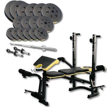 Набор Besport PowerPro 68кг с прямым грифом и скамьей WB-004 00-G00000425 фото