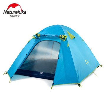 Кемпінговий Намет для 4 осіб Naturehike P-Series NH18Z044-P 210T/65D, Блакитний. Весна - Літо - Осінь