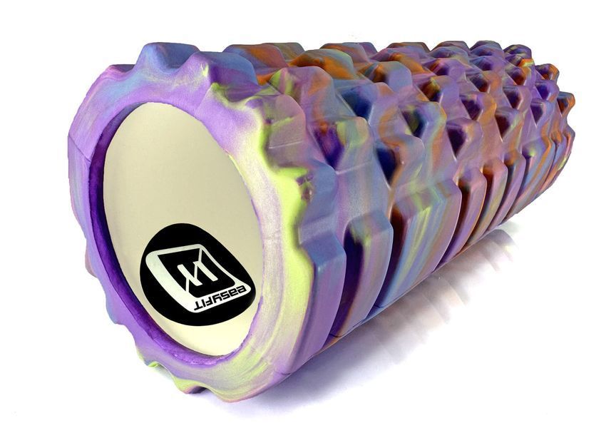 Масажний ролик EasyFit Grid Roller 33 см, МФР валик для йоги, фітнесу та реабілітації, 3D поверхня, фіолетовий EF-2021-V фото