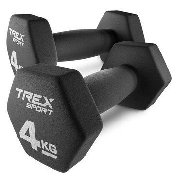 Гантелі для фітнесу 2x4кг неопренові TREX Sport TX-040VD антиковзкі, чорні, набір 2 шт 5902308231245 фото