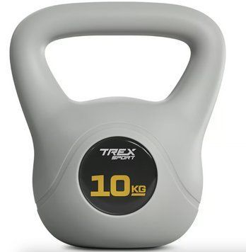 Гіря вінілова 10 кг Trex Sport TX-010CKB сіра: для фітнесу, кросфіту, силових тренувань, вдома, міцна 5902308234741 фото