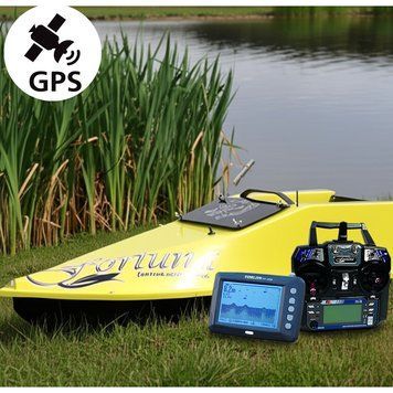 Електро кораблик для риболовлі з GPS Cortex 6+1 Ехолот Toslon300, Кораблик Фортуна (27000 mAh) Жовтий 2288720509 фото