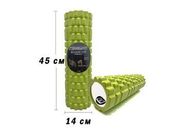 Масажний ролик EasyFit Grid Roller 45 см v.2.1, МФР валик для йоги, фітнесу та масажу спини, Салатовий EF-2027-GN фото