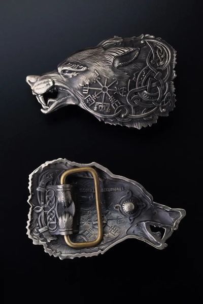 Чоловічий Шкіряний Ремінь Ручної Роботи &laquo;ФЕНРІР&raquo; Gorillas Accessories Нейзельбер. Пояс з натуральної шкіри bb47 фото