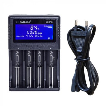 Зарядний пристрій Liitokala Lii-PD4, 4 канали, Ni-Mh/Li-ion/LiFePo4, PowerBank, LCD.