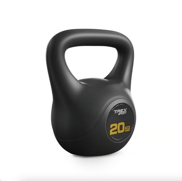 Гиря виниловая 20 кг Trex Sport TX-020CKB черная, для силовых тренировок, фитнеса, кроссфита 5902308234772 фото