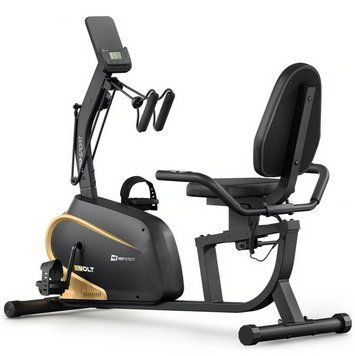 Горизонтальный велотренажер Hop-Sport HS-045L Volt магнитный золотистый 5902308237520 фото