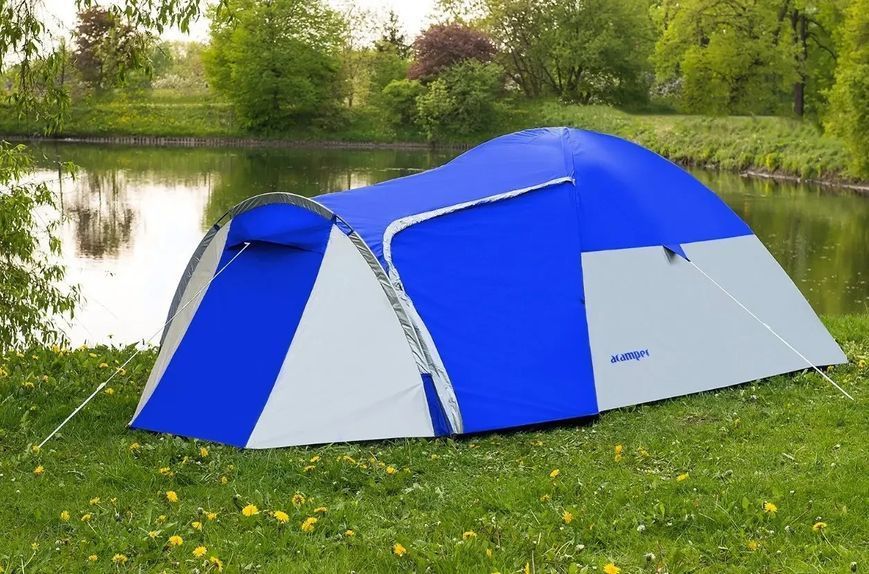 Туристичний намет для відпочинку 3-місний Presto Acamper MONSUN 3 PRO &mdash; 3500 мм з тамбуром MONS3BLU фото