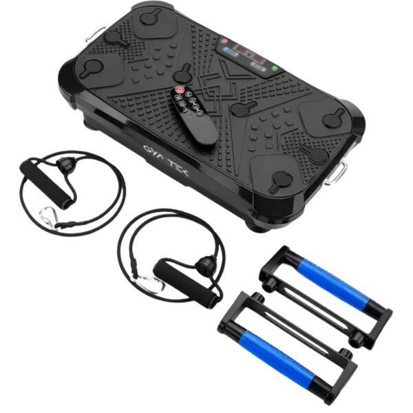 Віброплатформа Gymtek XP600 Синя: 150кг, 99 швидкостей, еспандери, упори, для дому, схуднення, від целюліту 5907766669623 фото