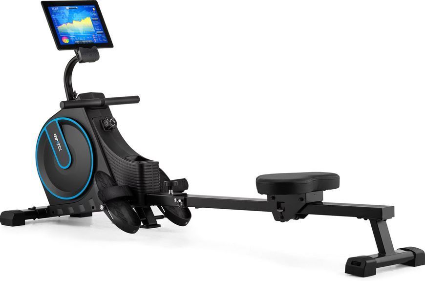Гребний тренажер Gymtek XR1000 магнітний, 16 рівнів, LCD-дисплей, доладний, синій, до 120 кг 5905884420249 фото