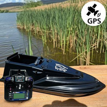 Короповий кораблик для підгодовування Фурія Фюжн 21000 mAh із GPS Cortex 6+1 Чорний. Рибальський кораблик для завезення корму 1669383111 фото
