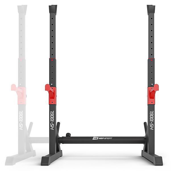 Сталева Стійка для штанги Hop-Sport HS-1006L. Регульована стійка для штанги. Стійка для жиму штанги. Платформа для жиму 5902308225664 фото