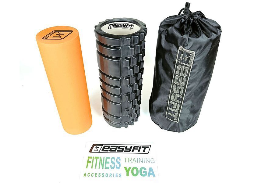 Набір масажних роликів EasyFit PRO Active для МФР: валик 33 см та циліндр для масажу м'язів із сумкою EF-2025-O фото