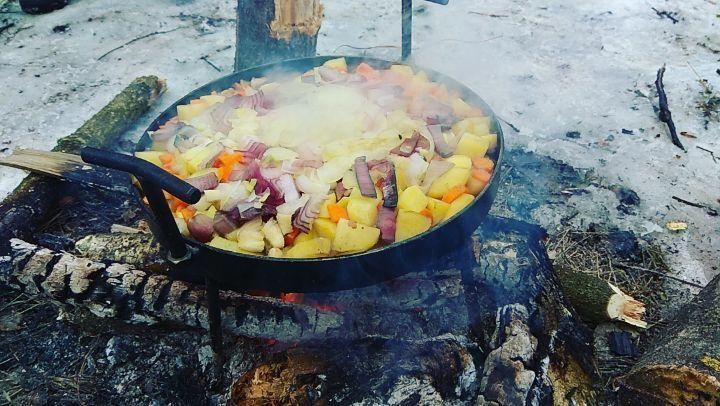 Сковорода для вогню з ніжками з диска борони 30 см ШП93 фото