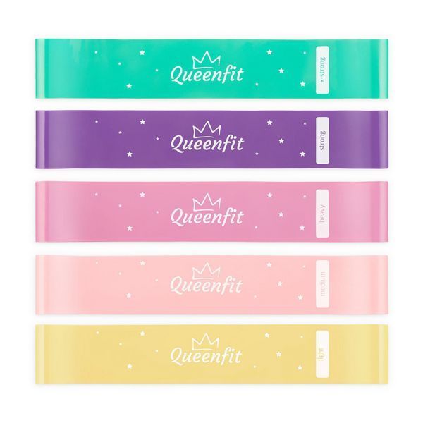 Набір фітнесу гумок Queenfit 0.5-30 кг для фітнесу, йоги, будинку, 5 шт. Латекс 5907766664352 фото