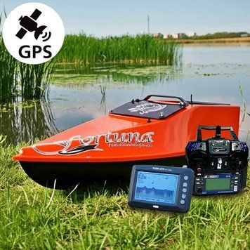 Кораблик для рибалки Фортуна 45000 mAh, GPS автопілотом Fortuna X та ехолотом Toslon300 Помаранчевий 2487298906 фото