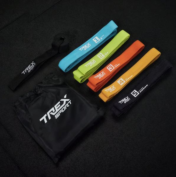Фітнес гумки Trex Sport TX-005PB 5в1: набір для фітнесу з 5 рівнями навантаження, дверним кріпленням та чохлом 5902308234901 фото