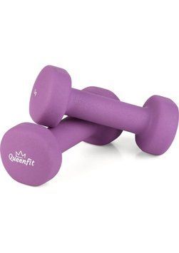 Набор гантелей 31 кг неопреновых для фитнеса Queenfit 2х1 кг фиолетовый 5907766665489 фото