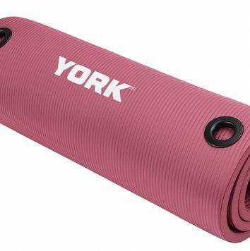 Фітнес-мат York Fitness NBR 1см рожевий з люверсами для йоги та фітнесу: комфорт та зручність 14961860221 фото