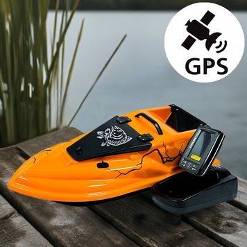 Прикормочний кораблик для риболовлі з GPS автопілотом (MaxiCortex) та Ехолотом Toslon TF520 Фурія Шторм 21000 мАг. Помаранчевий 1403428437 фото