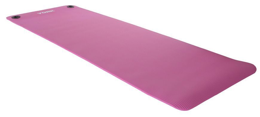 Фітнес-мат York Fitness NBR 1см рожевий з люверсами для йоги та фітнесу: комфорт та зручність 14961860221 фото