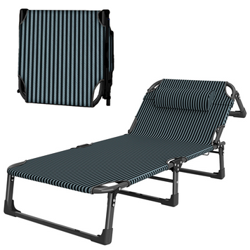 Розкладне ліжко шезлонг WCG FB-S02 (смужка Blue Stripe) 193x68 см FB-S02 фото
