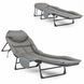Розкладачка LEOBRO Grey з матрацом 200х64 см, сталевий каркас, 150 кг, регульована спинка LB-FB-M1-GRY фото 1