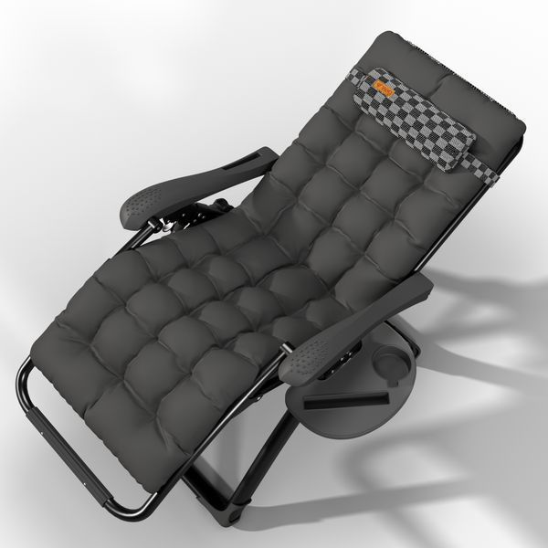 Розкладачка з матрацом Zero Gravity WCG S14-PP Louis Чорна. Розкладний шезлонг S14-PP фото