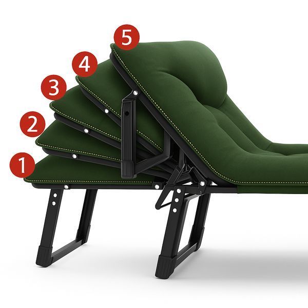 Розкладачка LEOBRO Green LB-FB-S1-GRN із вбудованим матрацом, 193х68х30 см, сталь, поліестер, до 150 кг LB-FB-S1-GRN фото