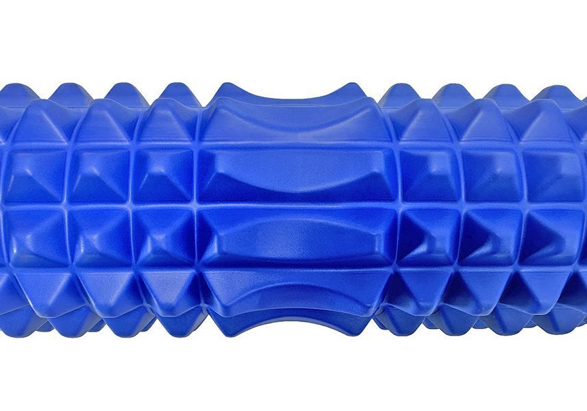 Массажный ролик EasyFit Grid Roller 33 см v.1.2 синий &mdash; МФР валик для спины, йоги и фитнеса EF-2022-BL фото