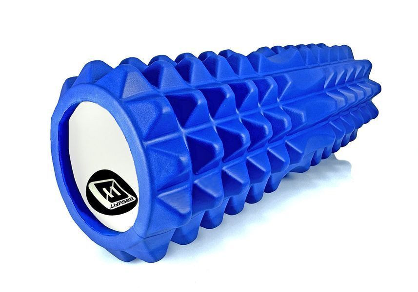 Массажный ролик EasyFit Grid Roller 33 см v.1.2 синий &mdash; МФР валик для спины, йоги и фитнеса EF-2022-BL фото