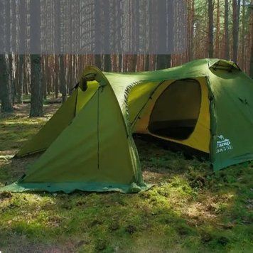 Намет туристичний похідний Tramp Cave 3 (v2), Зелена, палатка для відпочинку&nbsp; UTRT-021-green фото