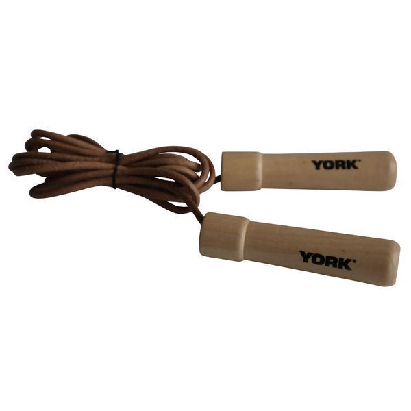 Скакалка York Leather Skip з дерев'яними ручками. Фітнес скакалка. Скакалка для початківців 00014961810042 фото