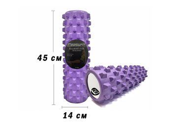 Массажный ролик EasyFit Grid Roller PRO 45 см, фиолетовый &mdash; валик для МФР, йоги, фитнеса и массажа мышц EF-2029-V фото
