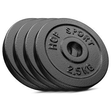 Металеві диски Hop-Sport Strong 10 кг (4x2.5 кг) для грифу 30 мм | Чавун, чорний UT-00000554 фото