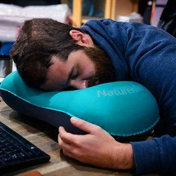 Надувна подушка Naturehike Ultralight TPU NH17T013-Z, блакитна. М'яка подушка для туризму, риболовлі 6927595718254 фото
